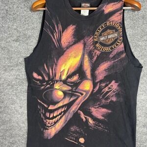 Harley Davidson Joker Clown Shirt St Paul Mens Black Cut Sleeve Tank Top Large